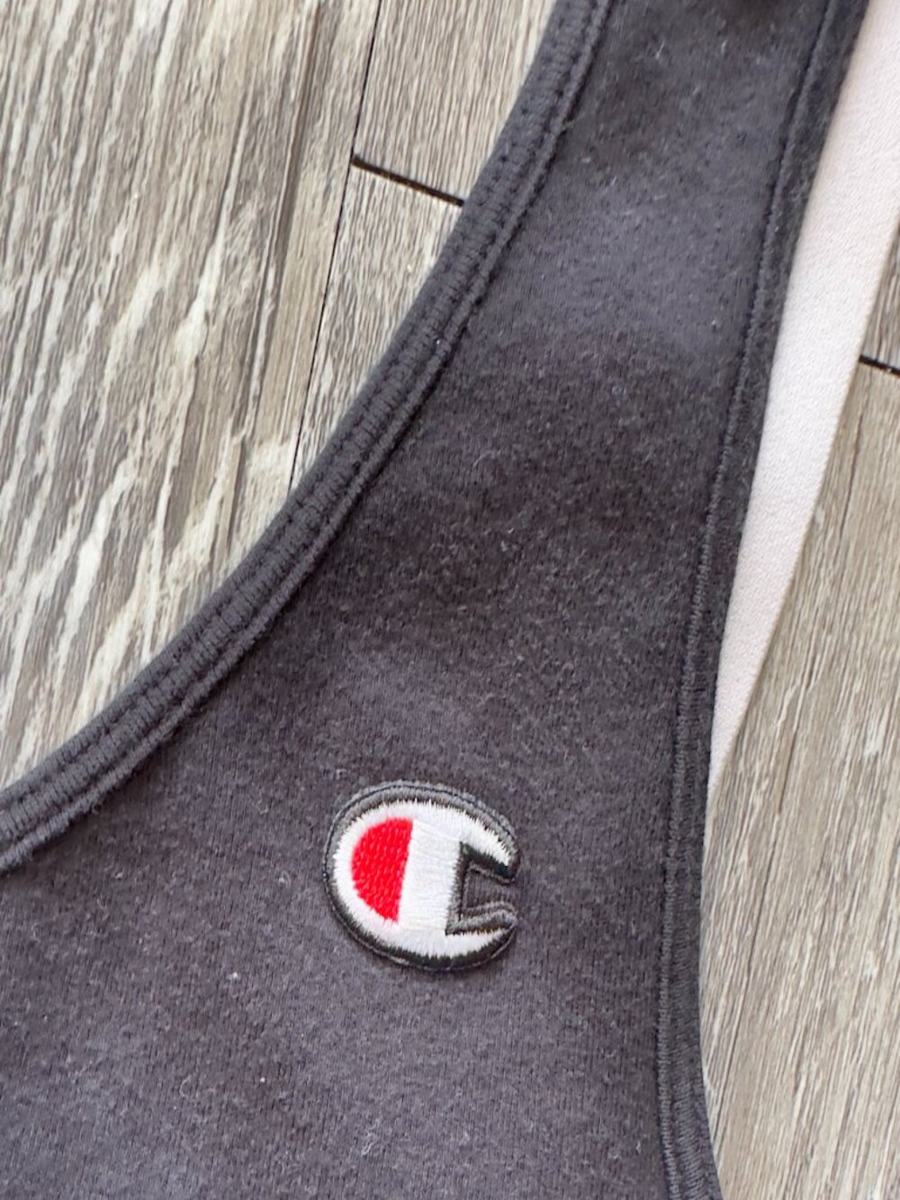 Champion Black Bodysuit | Logo Strap | Medium